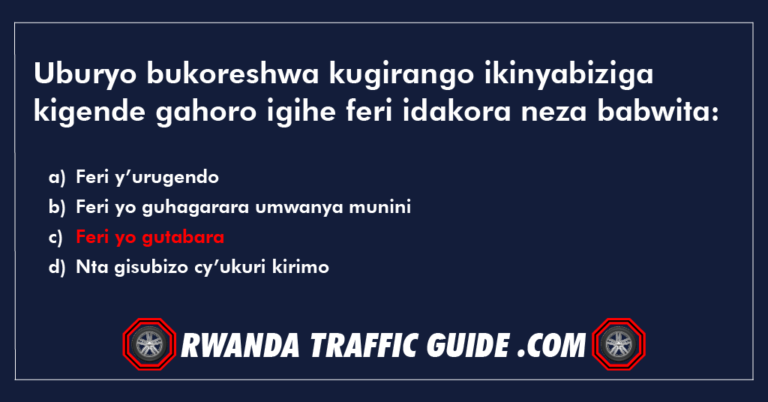 Read more about the article Uburyo bukoreshwa kugirango ikinyabiziga kigende gahoro igihe feri idakora neza babwita