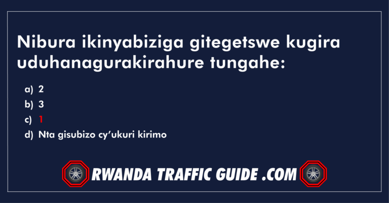 Read more about the article Nibura ikinyabiziga gitegetswe kugira uduhanagurakirahure tungahe