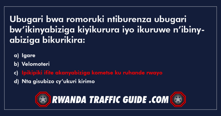 Read more about the article Ubugari bwa romoruki ntiburenza ubugari bw’ikinyabiziga kiyikurura iyo ikuruwe n’ibinyabiziga bikurikira