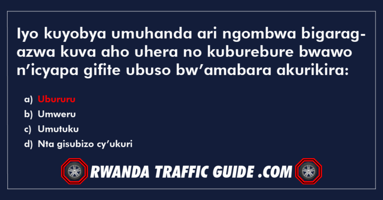 Read more about the article Iyo kuyobya umuhanda ari ngombwa bigaragazwa kuva aho uhera no kuburebure bwawo n’icyapa gifite ubuso bw’amabara akurikira