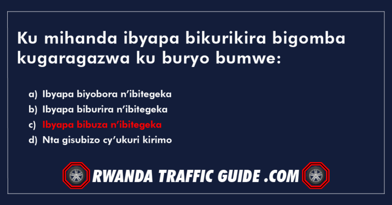 Read more about the article Ku mihanda ibyapa bikurikira bigomba kugaragazwa ku buryo bumwe