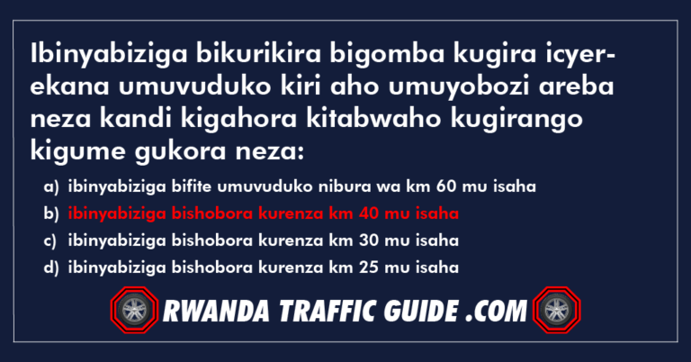 Read more about the article Ibinyabiziga bikurikira bigomba kugira icyerekana umuvuduko kiri aho umuyobozi areba neza kandi kigahora kitabwaho kugirango kigume gukora neza