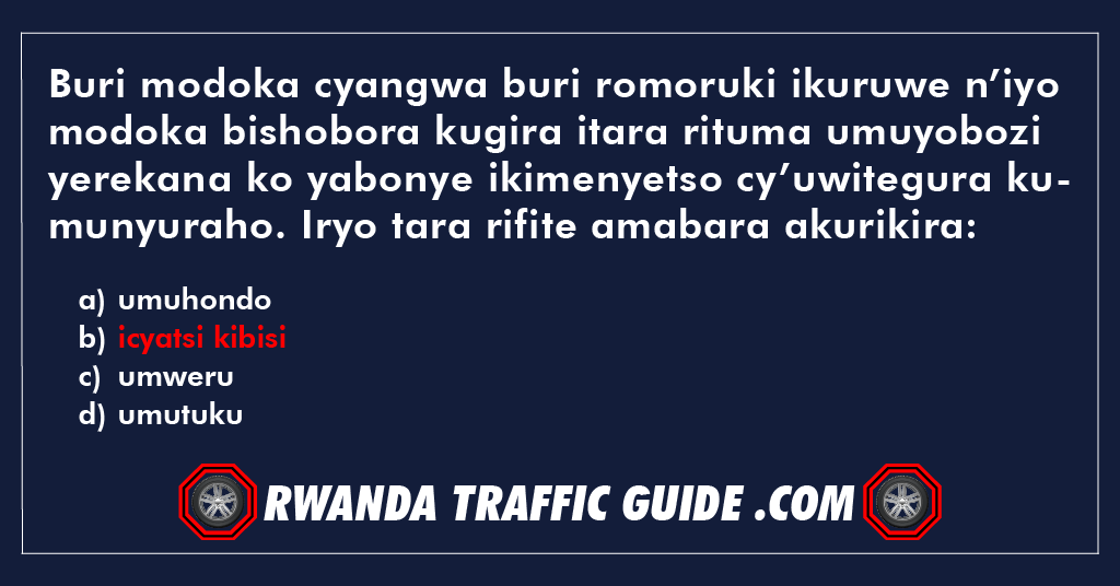 You are currently viewing Buri modoka cyangwa buri romoruki ikuruwe n’iyo modoka bishobora kugira itara rituma umuyobozi yerekana ko yabonye ikimenyetso cy’uwitegura kumunyuraho. Iryo tara rifite amabara akurikira