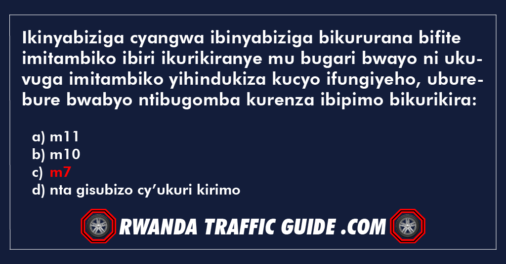 Ikinyabiziga cyangwa ibinyabiziga bikururana bifite imitambiko ibiri ikurikiranye mu bugari bwayo ni ukuvuga imitambiko yihindukiza kucyo ifungiyeho, uburebure bwabyo ntibugomba kurenza ibipimo bikurikira