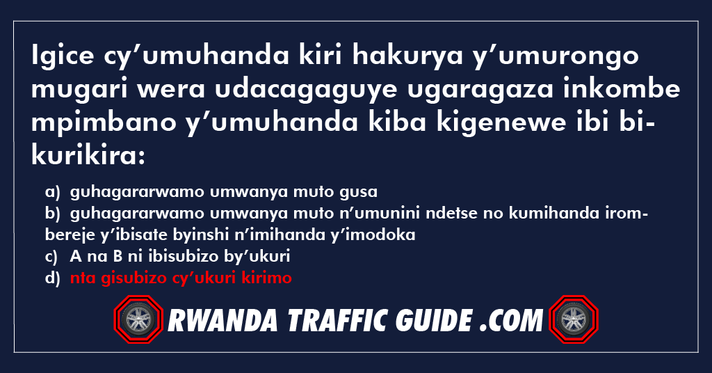 Igice cy’umuhanda kiri hakurya y’umurongo mugari wera udacagaguye ugaragaza inkombe mpimbano y’umuhanda kiba kigenewe ibi bikurikira