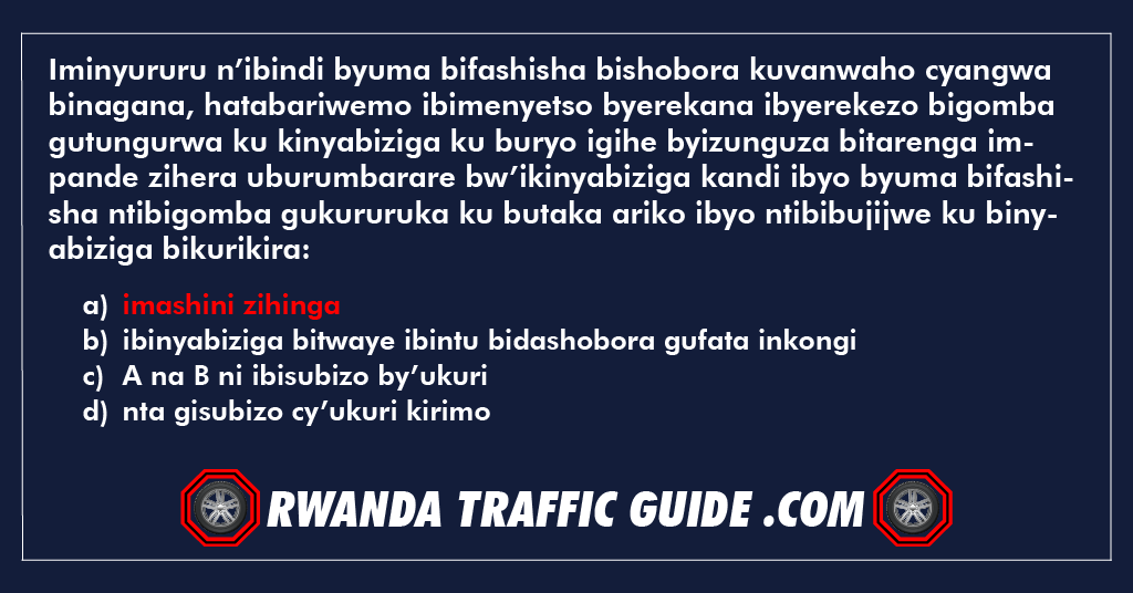 You are currently viewing Iminyururu n’ibindi byuma bifashisha bishobora kuvanwaho cyangwa binagana, hatabariwemo ibimenyetso byerekana ibyerekezo bigomba gutungurwa ku kinyabiziga ku buryo igihe byizunguza bitarenga impande zihera uburumbarare bw’ikinyabiziga kandi ibyo byuma bifashisha ntibigomba gukururuka ku butaka ariko ibyo ntibibujijwe ku binyabiziga bikurikira