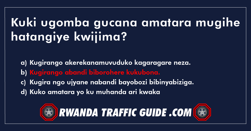 Kuki ugomba gucana amatara mugihe hatangiye kwijima?