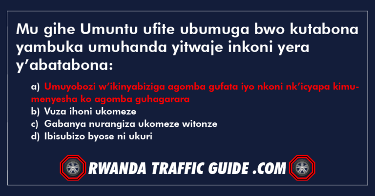 Read more about the article Mu gihe Umuntu ufite ubumuga bwo kutabona yambuka umuhanda yitwaje inkoni yera y’abatabona