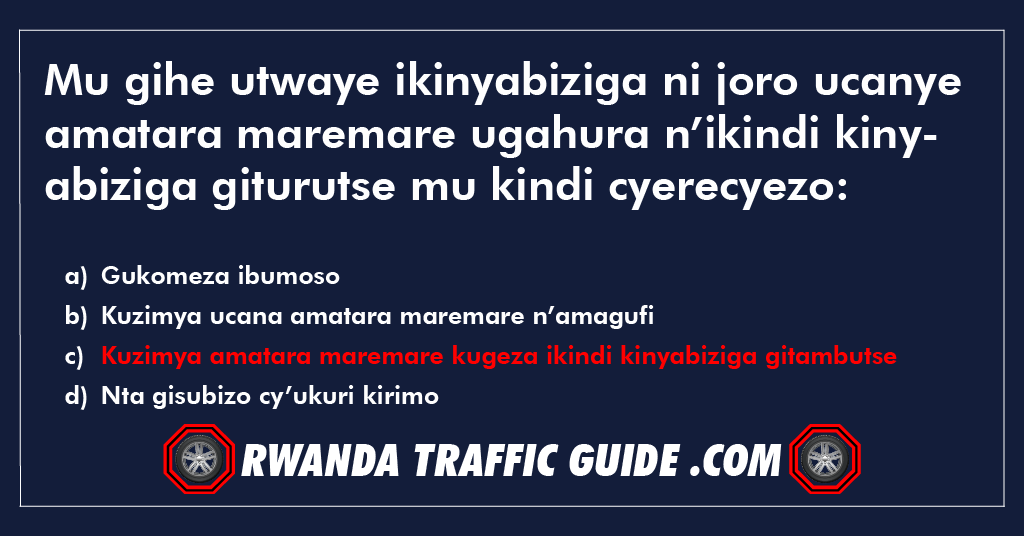 You are currently viewing Mu gihe utwaye ikinyabiziga ni joro ucanye amatara maremare ugahura n’ikindi kinyabiziga giturutse mu kindi cyerecyezo