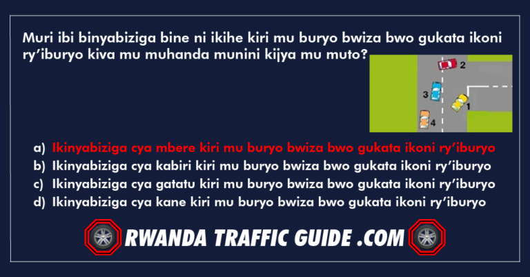 Read more about the article Muri ibi binyabiziga bine ni ikihe kiri mu buryo bwiza bwo gukata ikoni ry’iburyo kiva mu muhanda munini kijya mu muto?