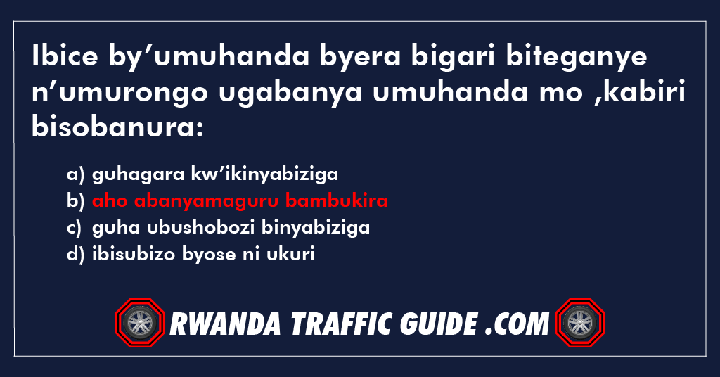 Ibice by’umuhanda byera bigari biteganye n’umurongo ugabanya umuhanda mo ,kabiri bisobanura