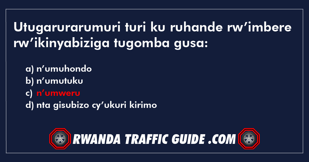 Utugarurarumuri turi ku ruhande rw’imbere rw’ikinyabiziga tugomba gusa