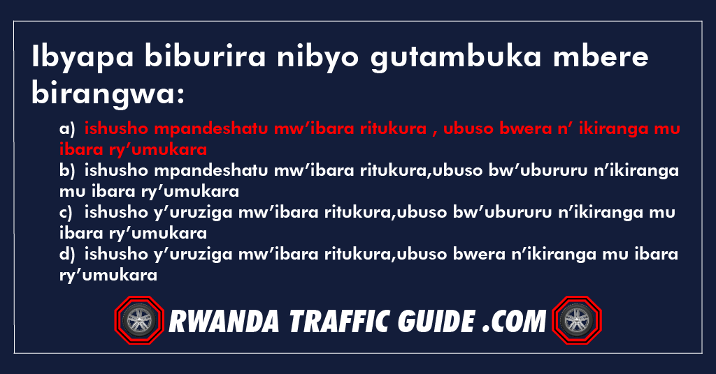 Ibyapa biburira nibyo gutambuka mbere birangwa